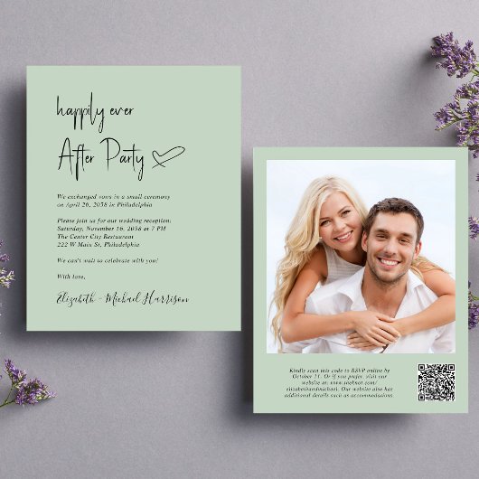 Papier Chic Photo QR Code Mariage Réception Invitation