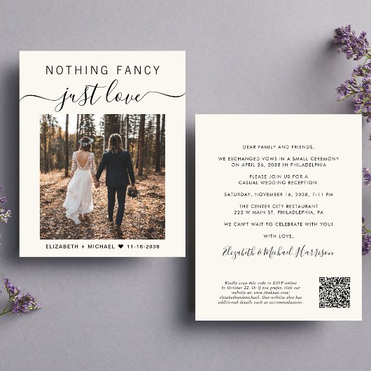 Papier Chic Photo QR Code Mariage Réception Invitation