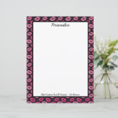 Papier Chic Pink Glitter Lips on Black Personalized (Debout devant)