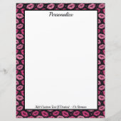 Papier Chic Pink Glitter Lips on Black Personalized (Devant)