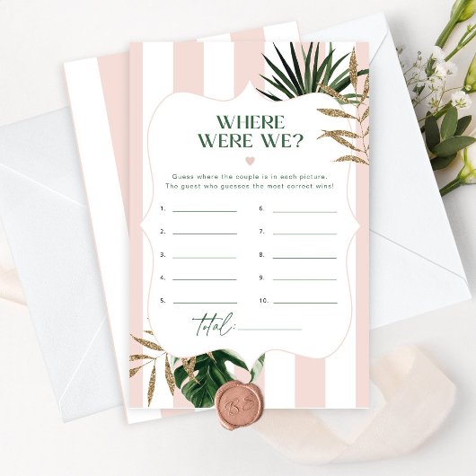Papier Chic Pink tropical Où étions-nous jeu nuptial