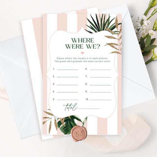 Papier Chic Pink tropical Où étions-nous jeu nuptial (Créateur téléchargé)