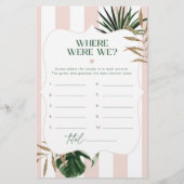 Papier Chic Pink tropical Où étions-nous jeu nuptial (Devant)