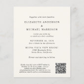 Papier Chic Script Photo QR Code Cream Faire-part de mari (Dos)