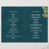 Papier Chic String Lights Turquoise Mariage BiFold Progra (Dos)