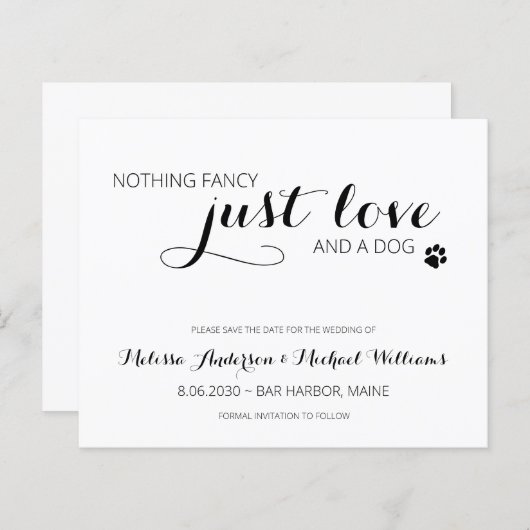 Papier Chien budget Mariage pour animaux de compagnie Enr (Devant / Derrière)