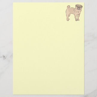 Papier chien carlin debout seul mignon !