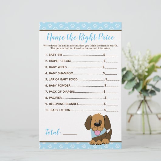 Papier Chien Chien Chien Chien Baby shower Prix Bon Jeu (Debout devant)