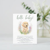 Papier Chien Chien Moderne Sage Vert Baby shower Budget I (Debout devant)