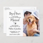 Papier Chien D'Honneur Mariage Budget Enregistrer La Date (Devant / Derrière)