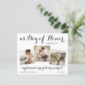 Papier Chien D'Honneur Mariage Enregistrer La Date QR Cod (Debout devant)