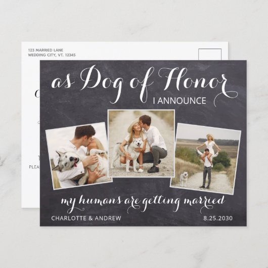 Papier Chien D'Honneur Rustique Mariage Budget Enregistre (Devant / Derrière)