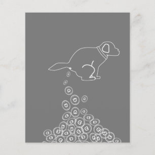 Papier chien faisant des dogecoins 