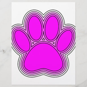 Papier Chien Paw En Rose Avec Des Contours