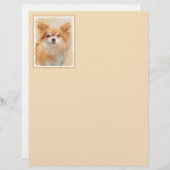 Papier Chihuahua Peinture de Chien à long Haired Art orig (Devant / Derrière)
