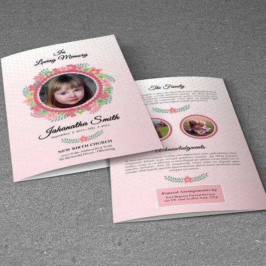 Papier Children Funeral Program Template