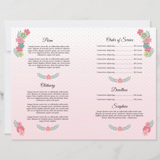 Papier Children Funeral Program Template (Dos)