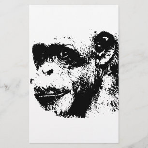 Papier Chimpanzé noir et blanc