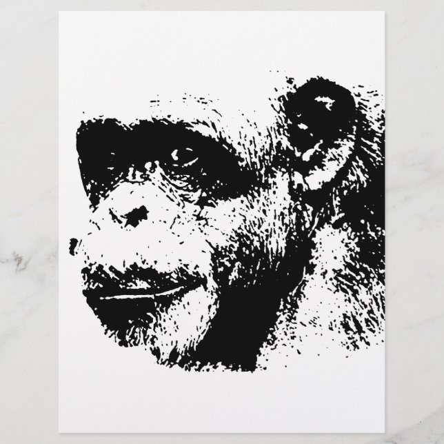 Papier Chimpanzé noir et blanc (Devant)