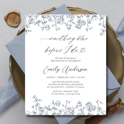 Papier Chinoiserie française Quelque chose de bleu Fête d