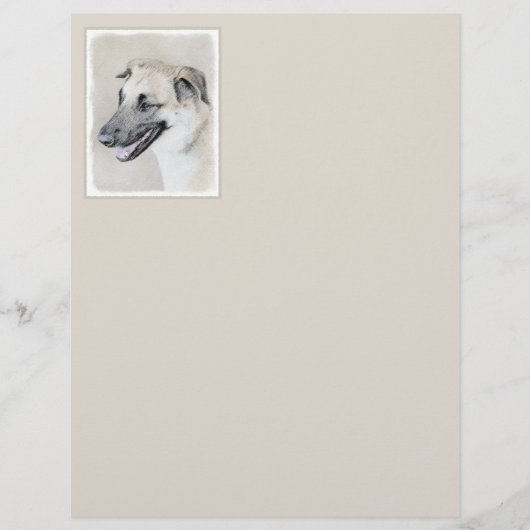 Papier Chinook (Oreilles Laissées) Peinture - Art Chien o (Devant)