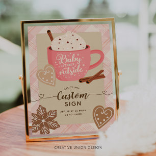 Papier Chocolat chaud Baby shower d'hiver fille Signal pe