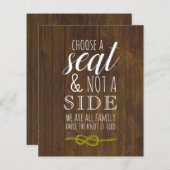Papier Choisir un siège pas un côté Mariage rustique (Devant / Derrière)