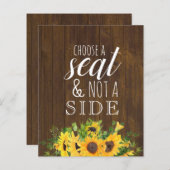Papier Choisir un siège pas un côté Mariage rustique (Devant / Derrière)