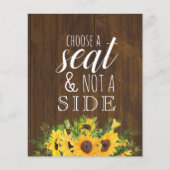 Papier Choisir un siège pas un côté Mariage rustique (Devant)