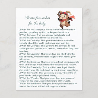 Papier Choisissez cinq vœux pour le bébé Mouton Mignon Hi
