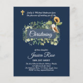 Papier Chouette de la Marine Fleurs de soleil Christening (Devant)