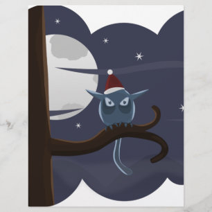 Papier chouette de noël effrayant