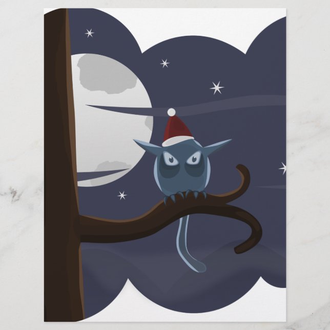 Papier chouette de noël effrayant (Devant)