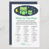 Papier Chouette endormie Qu'y a-t-il dans votre baby show (Devant / Derrière)