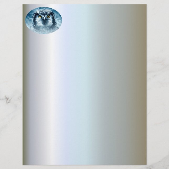 Papier Chouette neigeuse grands yeux (Devant)