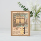 Papier Chouette vintage chou mignonne automne artisanal p (Debout devant)