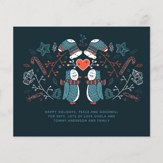 Papier Chouettes de Noël Budget Hygge Scandinavian Folk A (Devant)