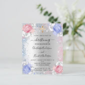 Papier Christening garçon fille bleu rose argent invitati (Debout devant)