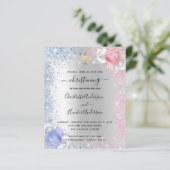 Papier Christening garçon fille bleu rose argent invitati (Debout devant)