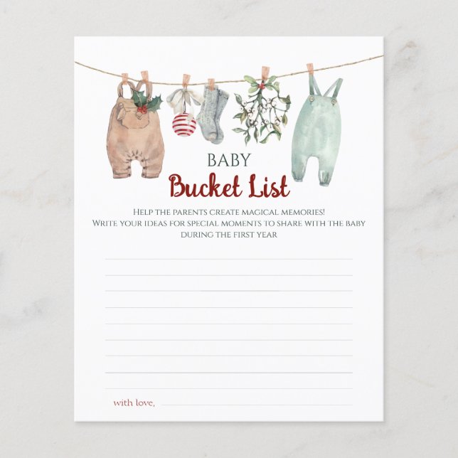 Papier Christmas Clothes Baby Bucket List (Devant)