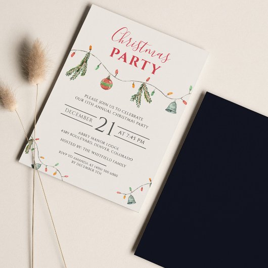 Papier Christmas Holiday Office Business Party Invitation