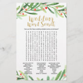 Papier Christmas Holly Wreath "Mariage Word Search" Jeu (Dos)