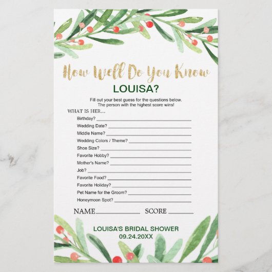 Papier Christmas Holly Wreath What's In Your Purse Game (Devant)