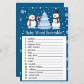 Papier Christmas Snowman Baby jeu de mots scramble (Devant / Derrière)