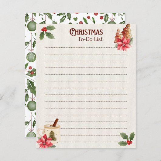 Papier Christmas To-Do List Notepad (Devant / Derrière)