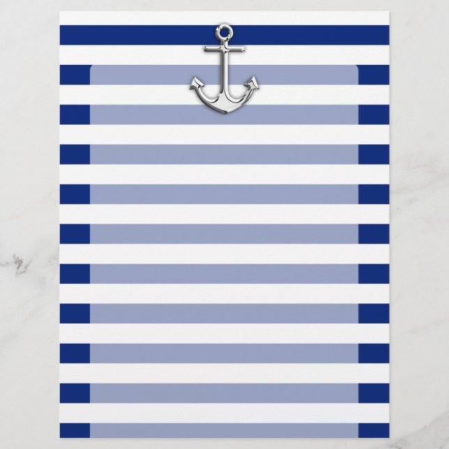 Papier Chrome Anchor on Navy Stripes (Devant)