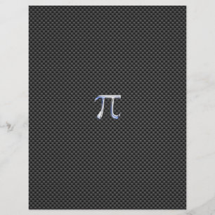 Papier Chrome argenté symbole Pi sur fibre de carbone