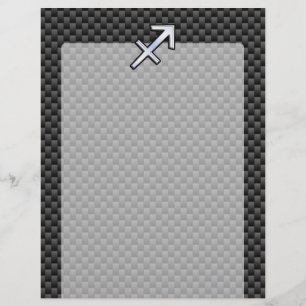 Papier Chrome Like Sagittarius Sign Carbon Fiber Print