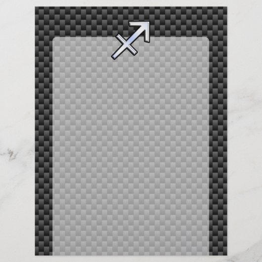 Papier Chrome Like Sagittarius Sign Carbon Fiber Print (Devant)