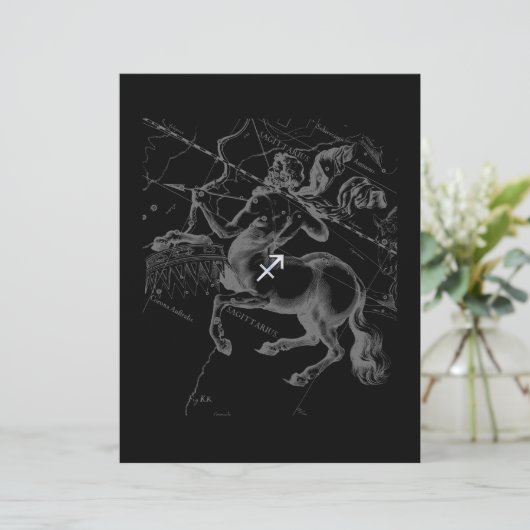 Papier Chrome Sagittarius Zodiac Sign Hevelius circa 1690 (Debout devant)